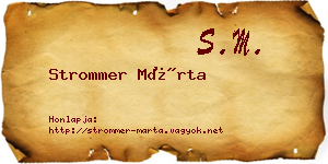 Strommer Márta névjegykártya